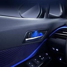 Передняя Задняя дверная ручка Чаша свет для Toyota C-HR 2018 красный синий атмосфера двери подсветка для чаши свет для Toyota C-HR 2017 2018 2019