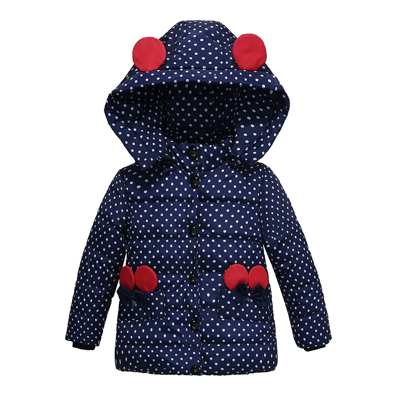 Г. Зимняя куртка для девочек пальто с рисунком Минни одежда для девочек с хлопковой подкладкой детская одежда для девочек, костюм для детей, одежда