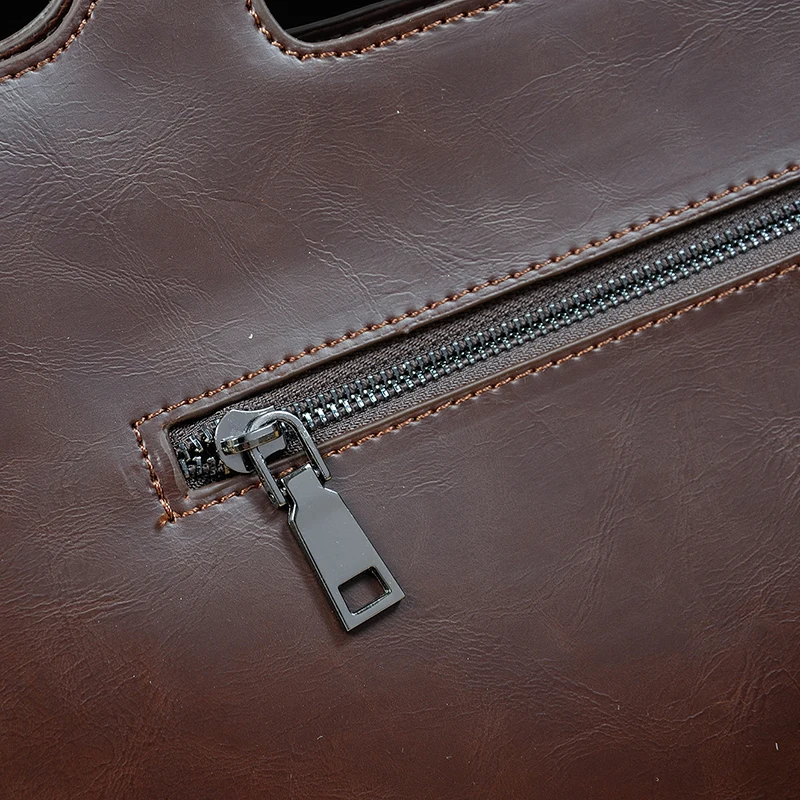 YIZHI 2018 Business Men's Briefcase Computer Bag High-quality PU Leather Handbag Holds 12\