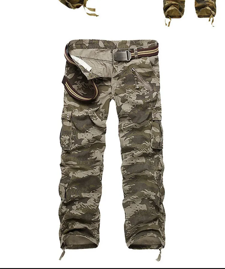 Мужские брюки Карго повседневные мульти карманы военные тактические брюки мужские Промытые прямые штаны-карго 28-40