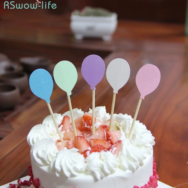 

Cake Decoration Small Balloon Toothpick Flag Insert Birthday Party Decoration 5 Sticks A Pack For Dessert Cake Decorated Flags