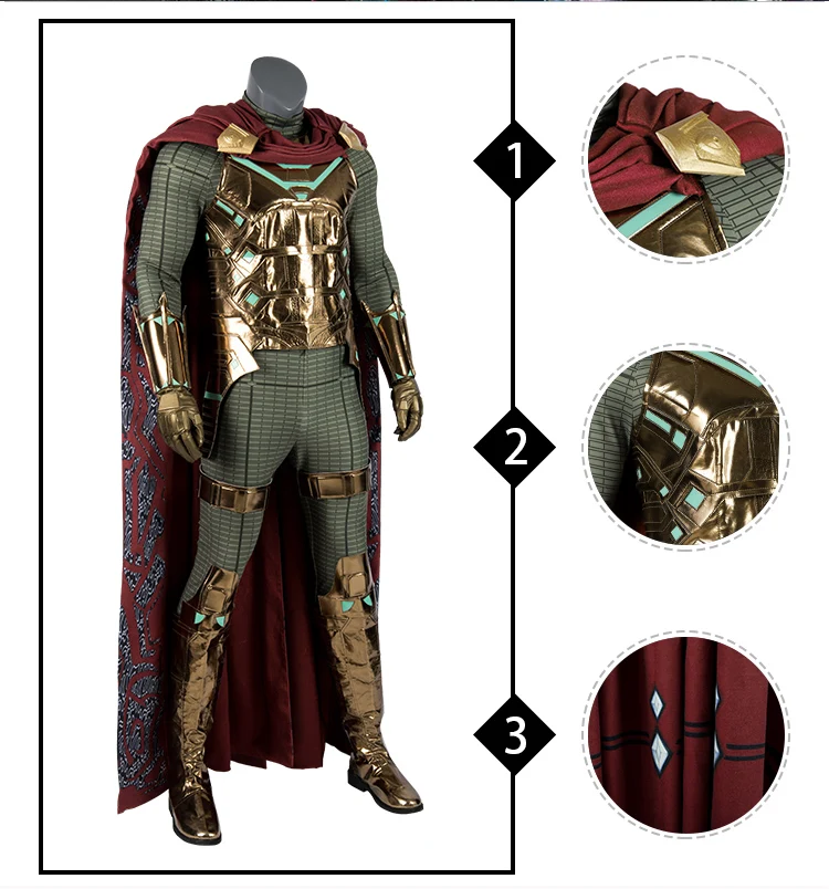Far From Home SpiderMan Mysterio Halloween Costume for Kids Man Halloween Cosplay Men's Superhero Sets Suit Anime Cloak Sets