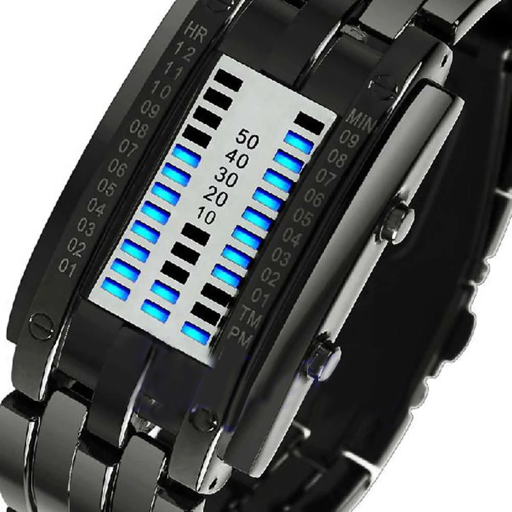 Men Women Creative Luxury Digital LED Watches Bracelet Date Binary Waterproof 30m Military Electronics Wristwatch Relogio 5