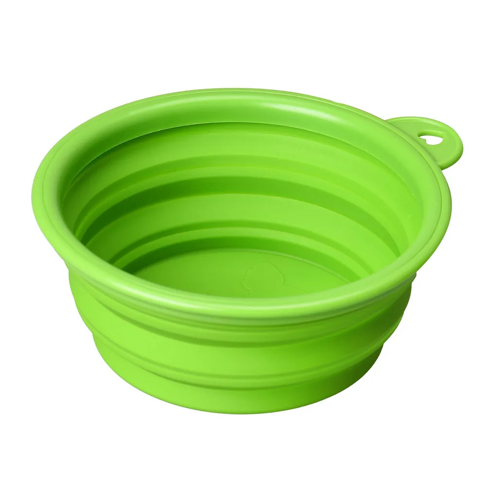 Portable Travel Collapsible Silicone Pets Bowl Food Water Feeding BPA Free Foldable Cup Dish for Dogs Cats L*5 - Color: D