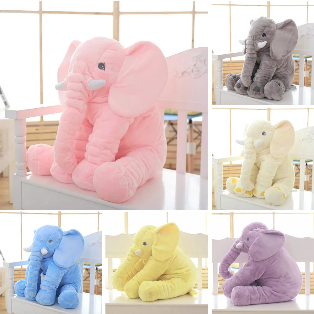 

Large Kids Plush Elephant Toy Kids Sleeping Back Cushion Elephant Doll PP Cotton Lining Baby Doll Stuffed Animals