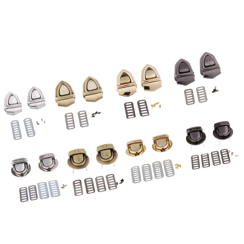 2Pcs Vintage Metal Closure Catch Lock Tuck Clasp Fastener for Leather HandBag Luggage Crafts