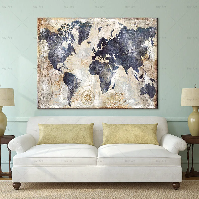 Abstract Painting Posters and Prints City Map Poster Pictures for Living Room Wall Art Canvas