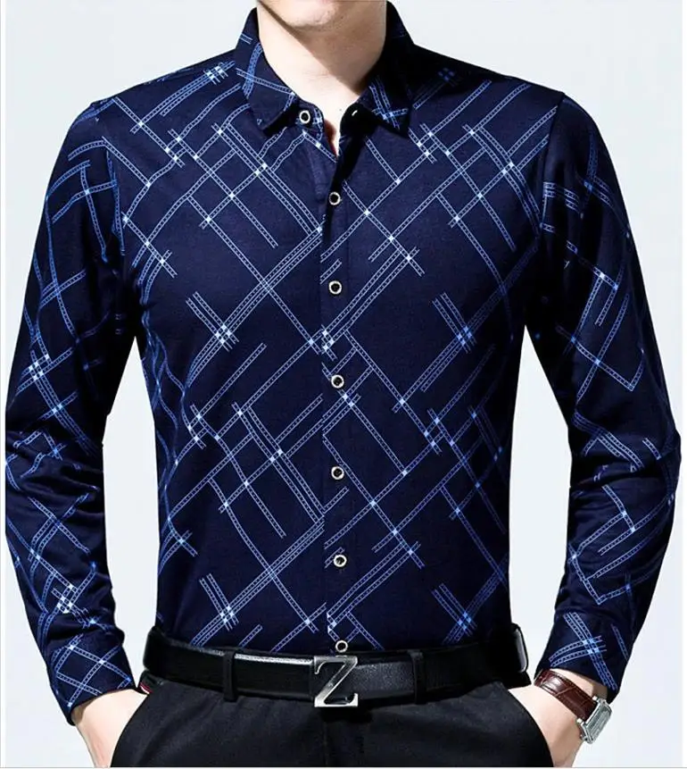 Designer Men's Shirts 2016 New Brand Mens Long Sleeve Shirt Slim Fit