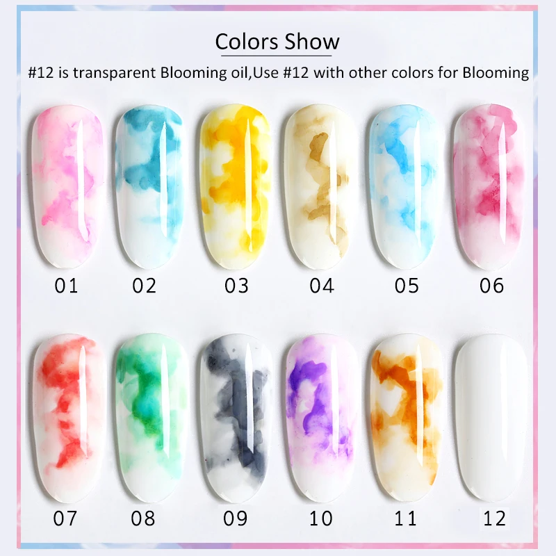 15ml Nail Blossom Gel Polish Magic Blooming Flower Watercolor Varnish Lacquer Soak off UV Gel Nails Art Decor Set Manicure TR895