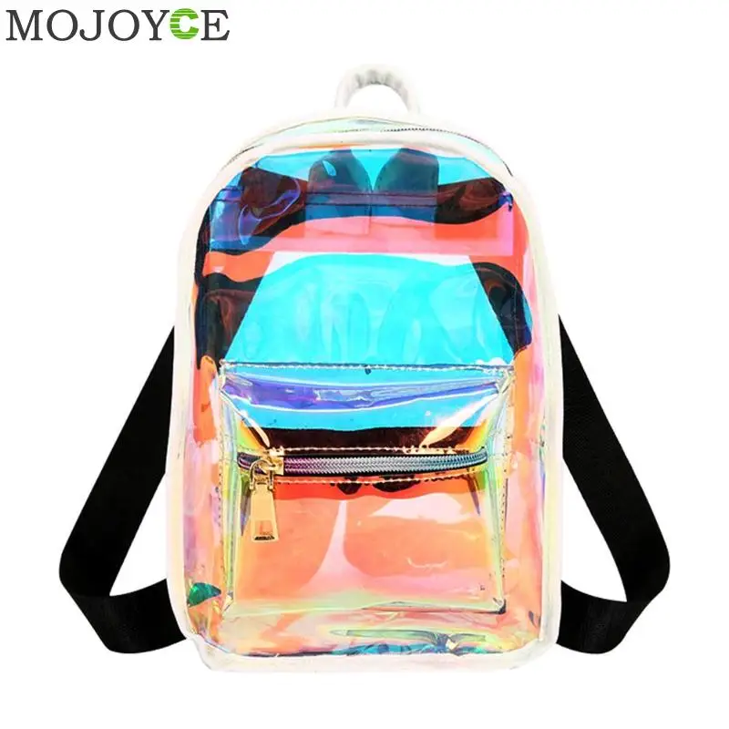 Женский лазерный рюкзак, школьные рюкзаки, голограмма, школьные сумки для девочек-подростков, голографическая сумка на плечо, mochila feminina - Цвет: Белый