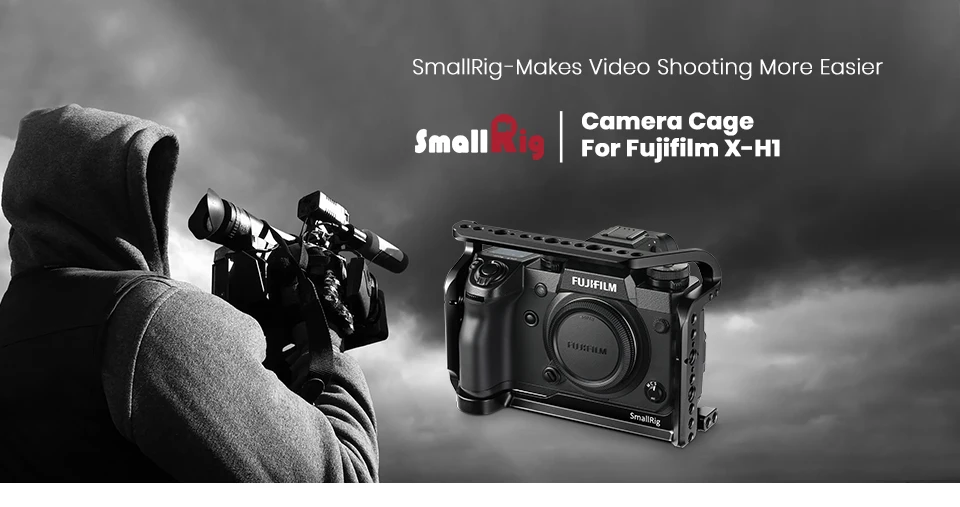 SmallRig Защитная клетка для камеры Fujifilm X-H1 с Bulit-in NATO Rails Arca швейцарская тарелка-2123