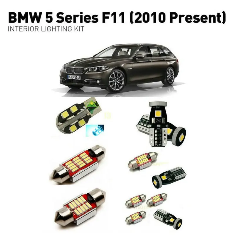 

Led interior lights For BMW 5 series f11 2010+ 20pc Led Lights For Cars lighting kit automotive bulbs Canbus Error Free