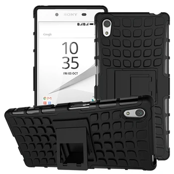 

For Cover Sony Xperia Z5 Case TPU & PC Stand Holder Bumper Phone Case For Sony Xperia Z5 Cover For Sony Z5 E6603 E6633 E6653