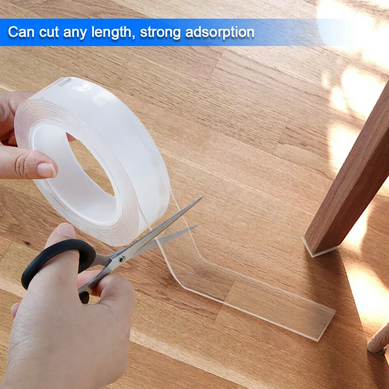 

1/2/3/5M Transparent Nano Magic Tape Double-sides Adhesive Tape Sticker Traceless Reusable Waterproof For Home Repair
