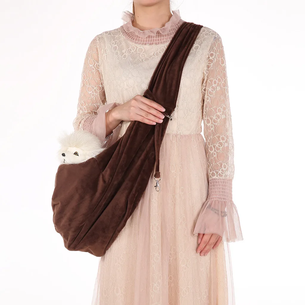 Hands-Free Двусторонняя маленькая сумка для собак, кошка, слинг, сумка-переноска, дорожная сумка-тоут, слинг, мягкий сетчатый узор, регулируемая сумка, сумка