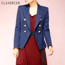 Женское однотонное пальто с длинными рукавами и Зазубренным воротником Женский деловой костюм двубортный пиджак костюм женственный Блейзер Тонкий Топ