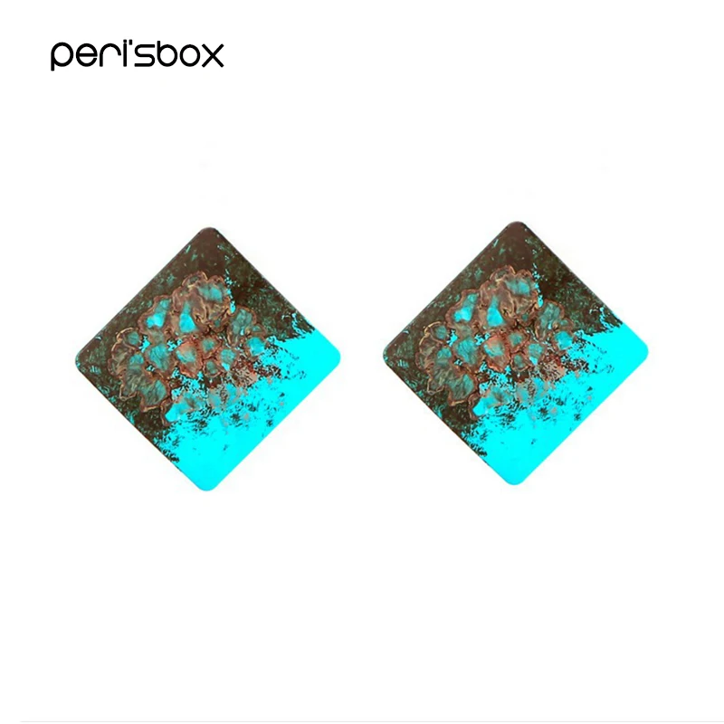 Peri'sBox простые Геометрические Квадратные серьги-гвоздики для женщин креативные граффити серьги-гвоздики минималистичные окрашенные серьги