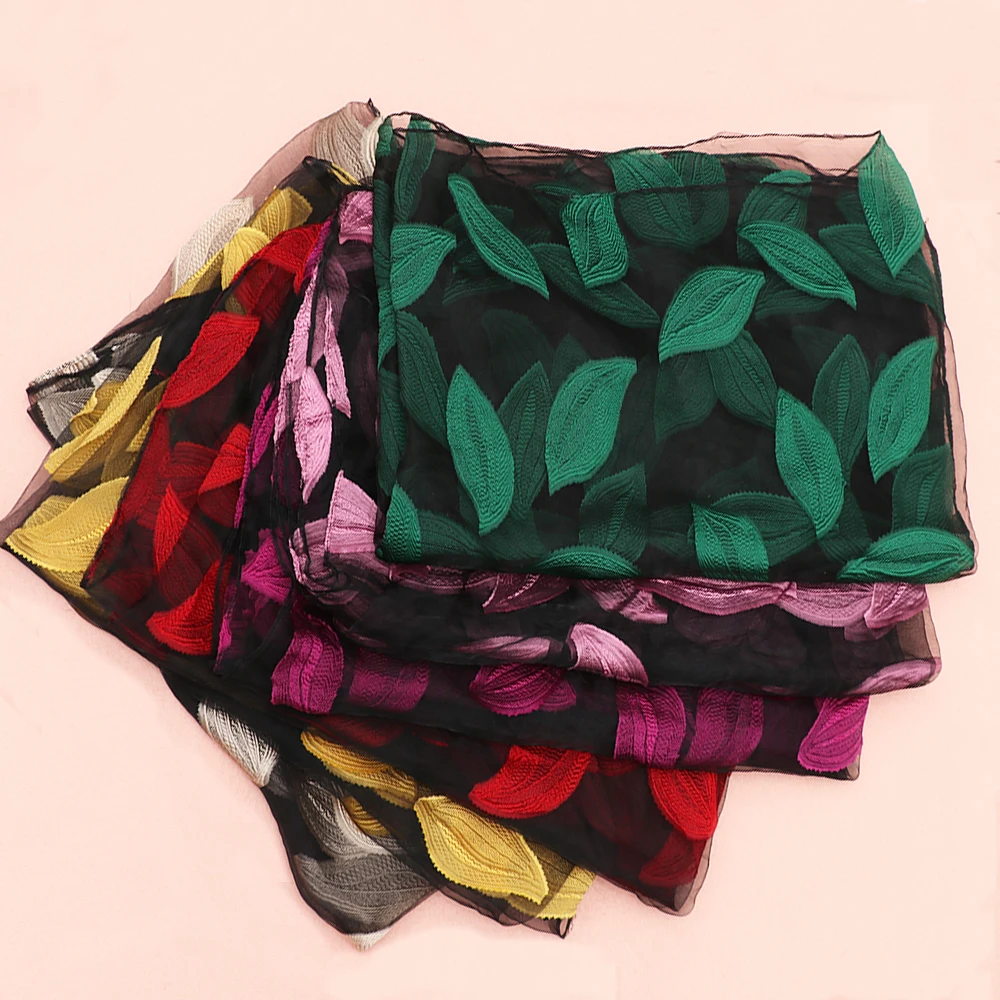 Buy 65x170cm 2019 Spring Summer Autumn Leaf Jacquard