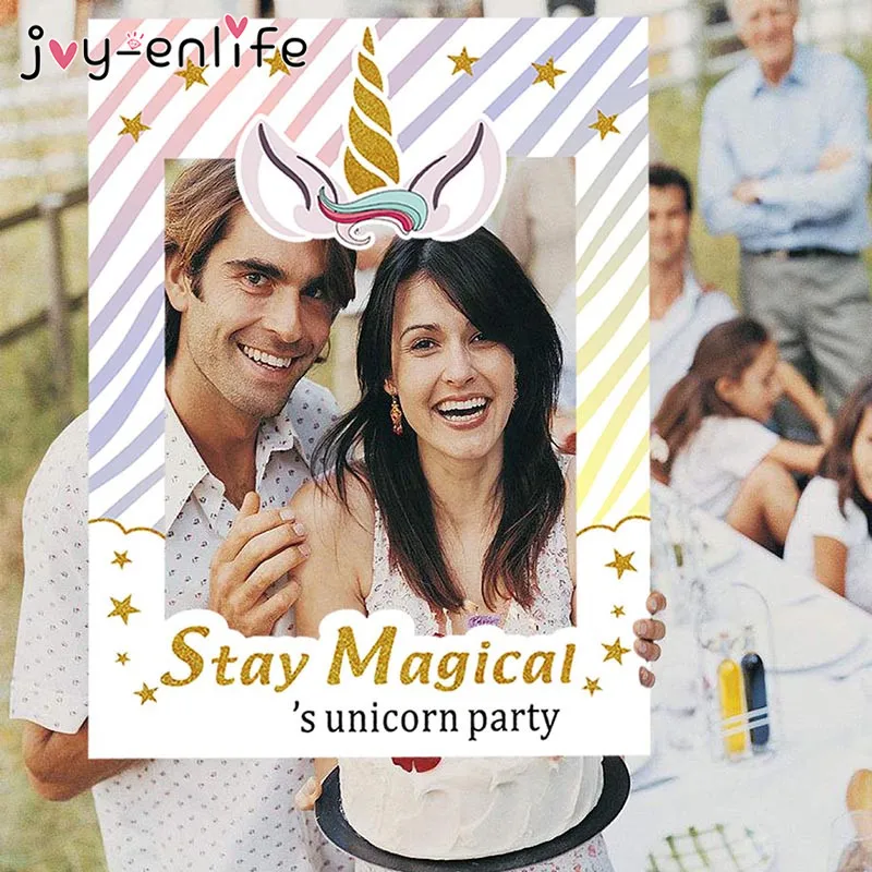 

JOY-ENLIFE 1pcs Unicorn Paper Photo Frames Party Decoration Wedding Decoration Birthday Unicorn Party Decorations Kids Favor