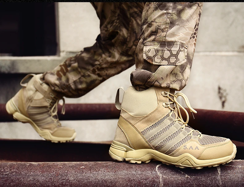 DESERT RAM Brand Men's Boots Winter Men Chukka Military Combat Boots Leather Desert Work Safety Shoes Tactical Army Ankle Boot (10)