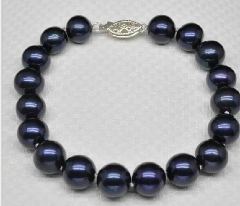 

Shipping >> new hot 10-11 MM SOUTH SEA BLACK PEARL BRACELET 7.5-8' 14K clasp