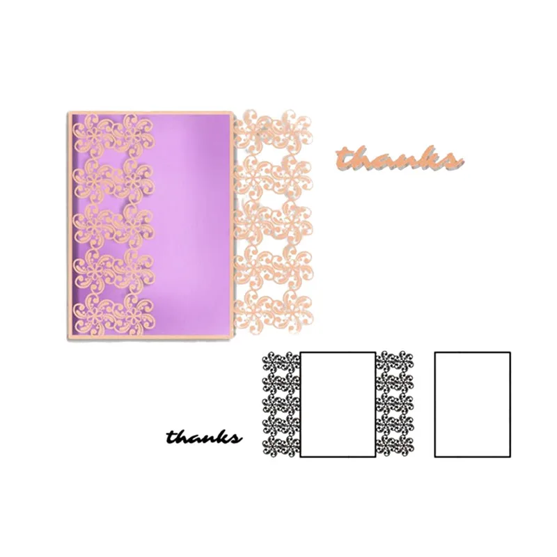 

Naifumodo 130*185mm Dies Cutting Envelope Frame Lace Border Metal Cutting for Scrapbooking Craft Card Embossing Die Cut Template