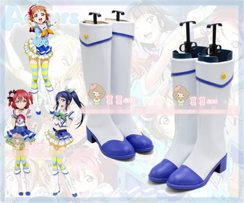 

Love Live Sunshine Aqours Jumping Heart All Member Chika Riko kanan Dia You Yoshiko Hanamaru Mari Ruby Cosplay Shoes Women Boots