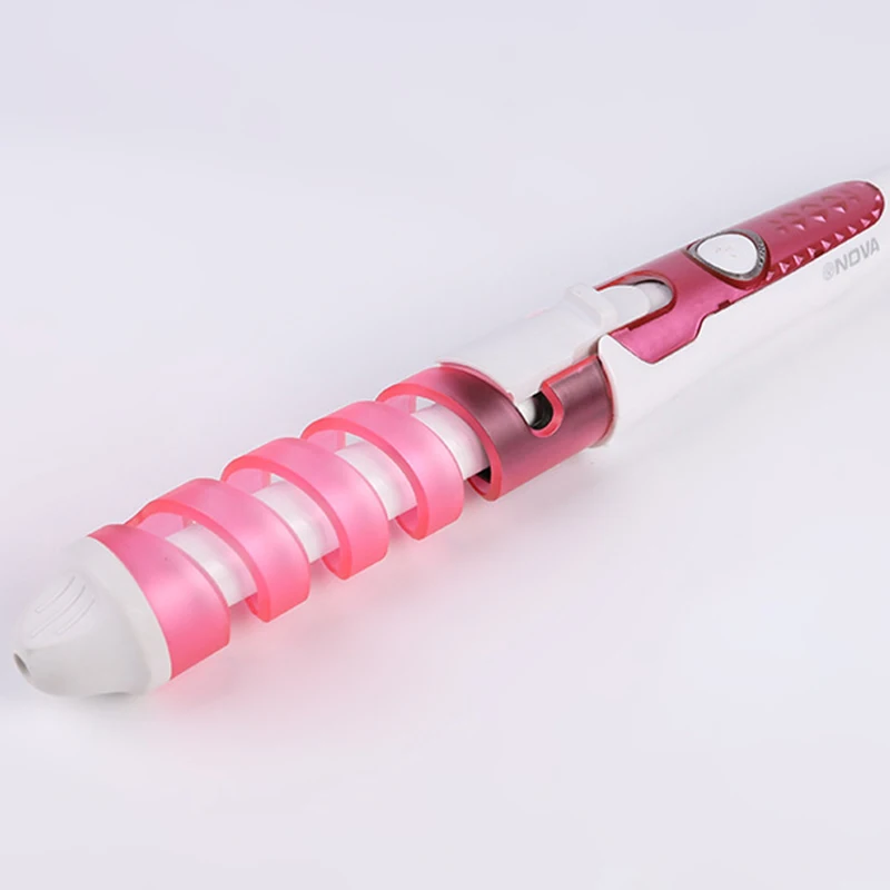 Волшебный Электрический волшебный инструмент для укладки волос Rizador бигуди для волос роликовые монофункциональные спиральные щипцы для завивки локон стайлер керамика - Цвет: Розовый