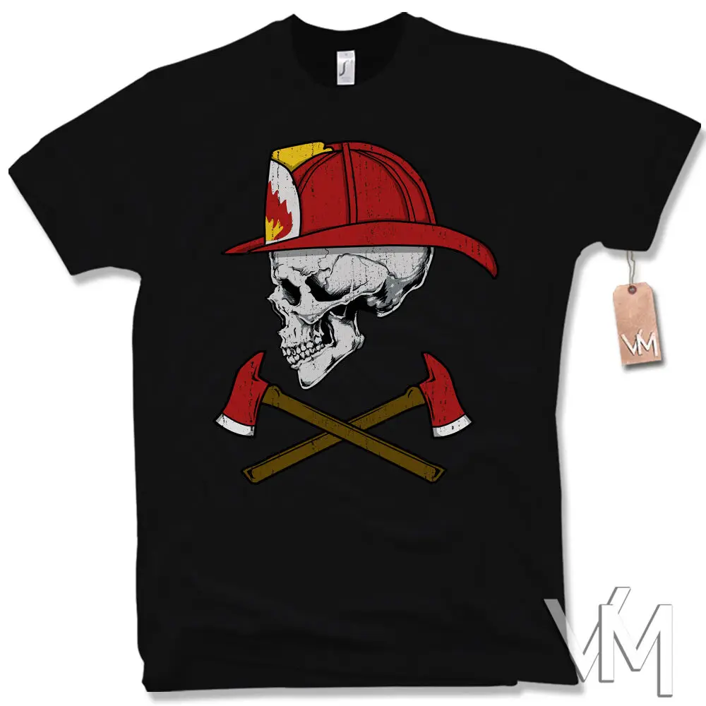 

Футболка с черепом пожарного, черепа пожарного, волонтеровского черепа, новинка 2019, принт с надписью, новинка, футболка в стиле хип-хоп, брендовая мужская повседневная одежда