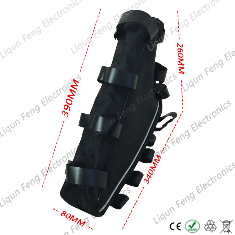Discount 48V 36V E BIKE Electric Bicycle Triangle Battery Bag Black Bicycle Frame Triangle Bags 1