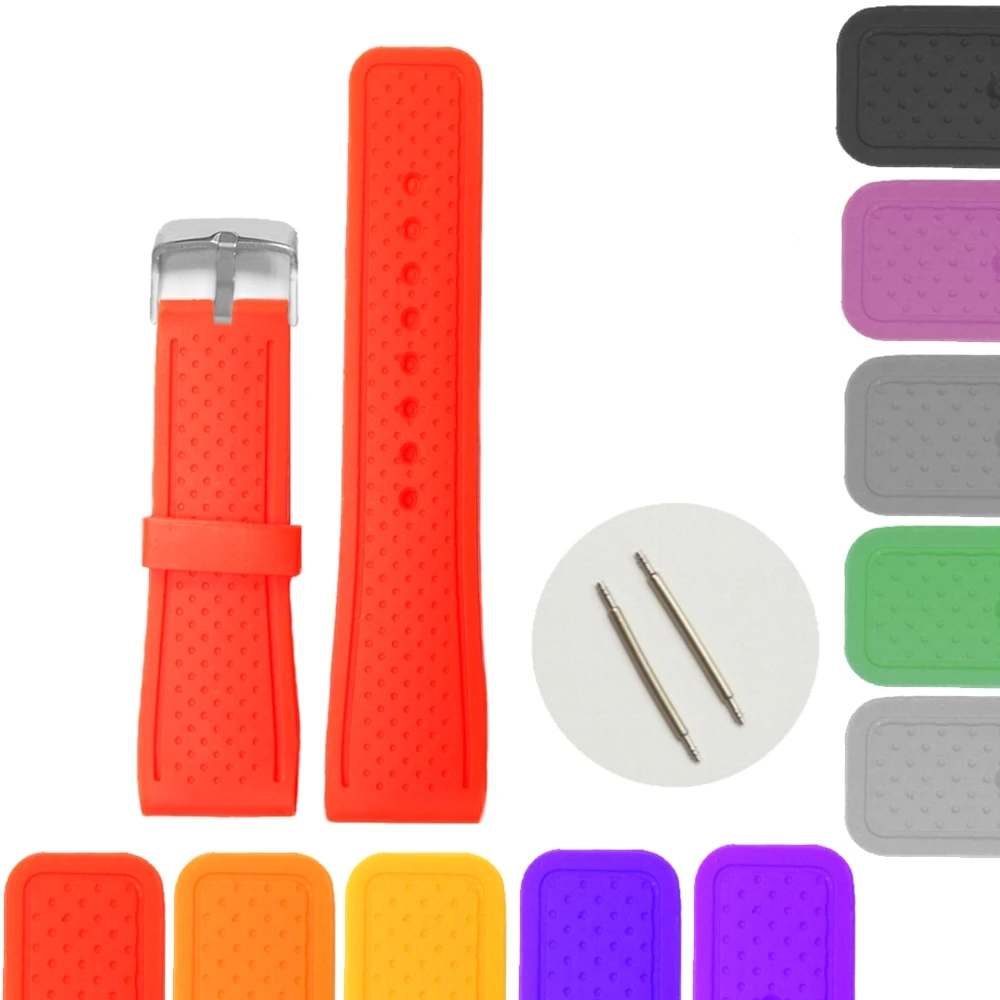 

24mm Ruby Red Color Silicone Jelly Rubber Ladies Watch Band Straps