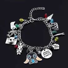 Модные аниме чехол с принтом "Дружба тематика «Лило и Стич» очаровательный металлический браслет сплав браслет, украшение, подарок Вентиляторы