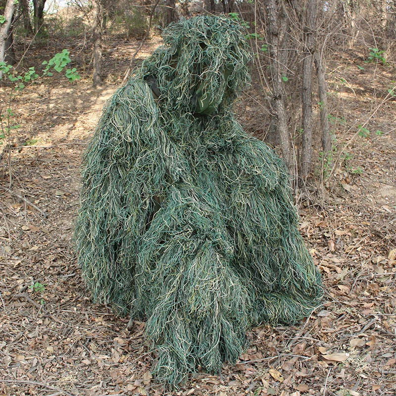 Мужской уличный охотничий костюм Ghillie, одежда Ghillie, топ, мужской Камуфляжный охотничий костюм Gilley, открытый охотничий плащ, пончо