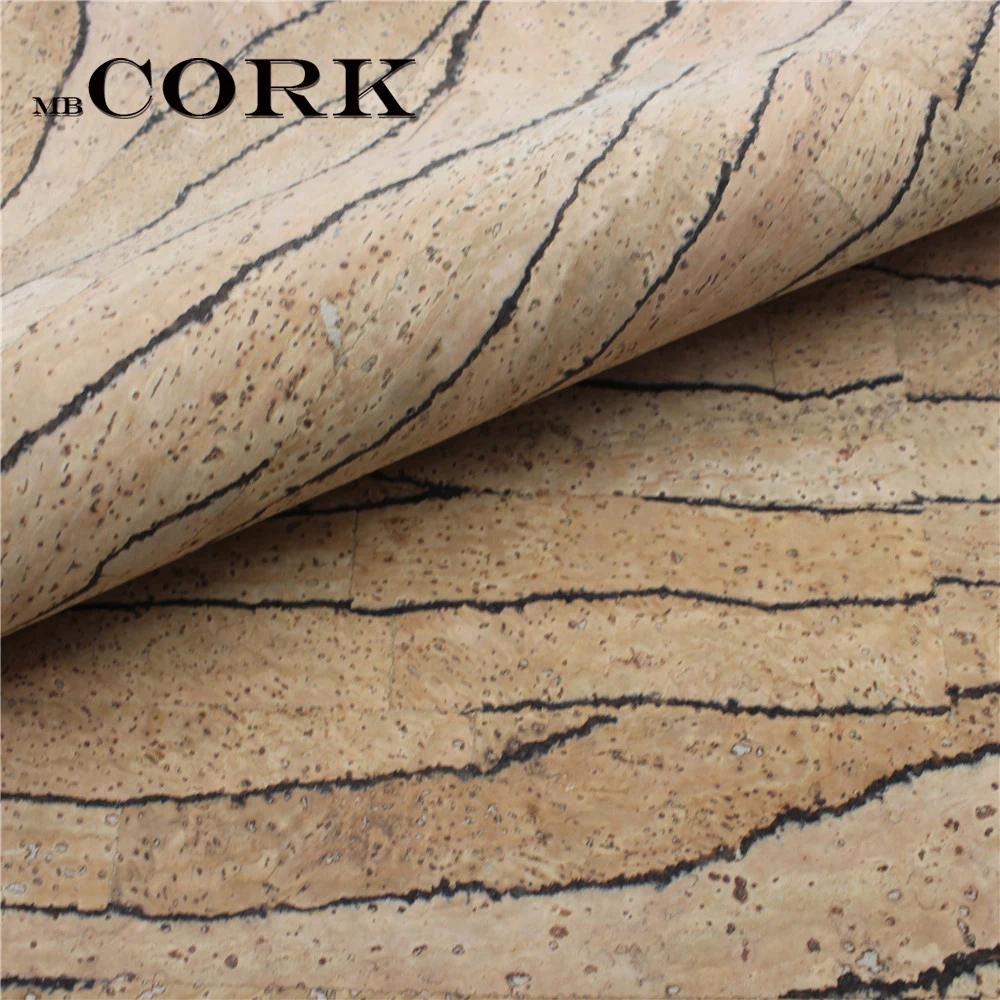 PORTUGAL cork fabric 68*50cm/26.7*19.6inch black strip Cork leather