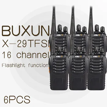 

6PCS KSUN X-29TFSI Walkie Talkie 5W Handheld Pofung UHF 5W 400-470MHz 16CH Two way Portable CB Radio