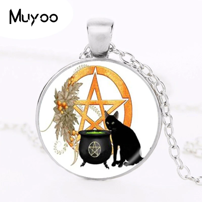 Ожерелье Wicca с подвеской в виде пятиконечной звезды ювелирное изделие котенком