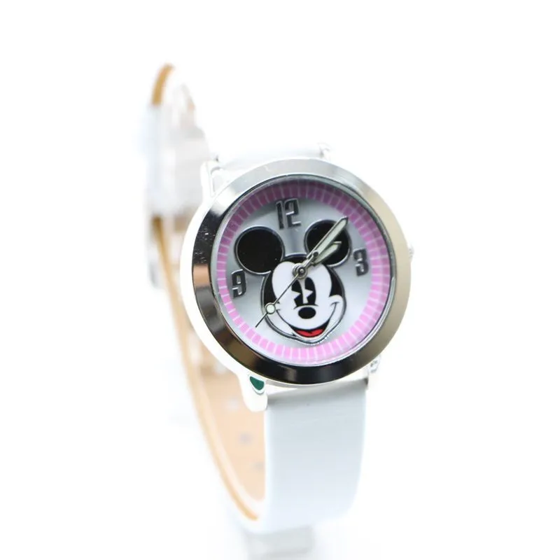 Новые детские часы с рисунком Минни, модные повседневные кварцевые кожаные часы-браслет Hapiness Relojes