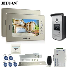 JERUAN two 7“monitors LCD Video Intercom Video Door Phone Handsfree+access control system+700TVL Camera+Electric Drop Bolt lock