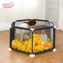 Детский Сияющий манеж, безопасный детский манеж с ограждением, игровой манеж для помещений, ограждение для детей, портативный складной детский манеж, шариковый бассейн