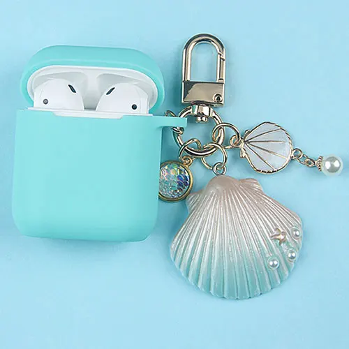Милый силиконовый чехол с жемчужинами для Apple Airpods 1 2, Мягкий защитный чехол, сумка, Bluetooth наушники чехол, Украшение коробки - Цвет: without airpods
