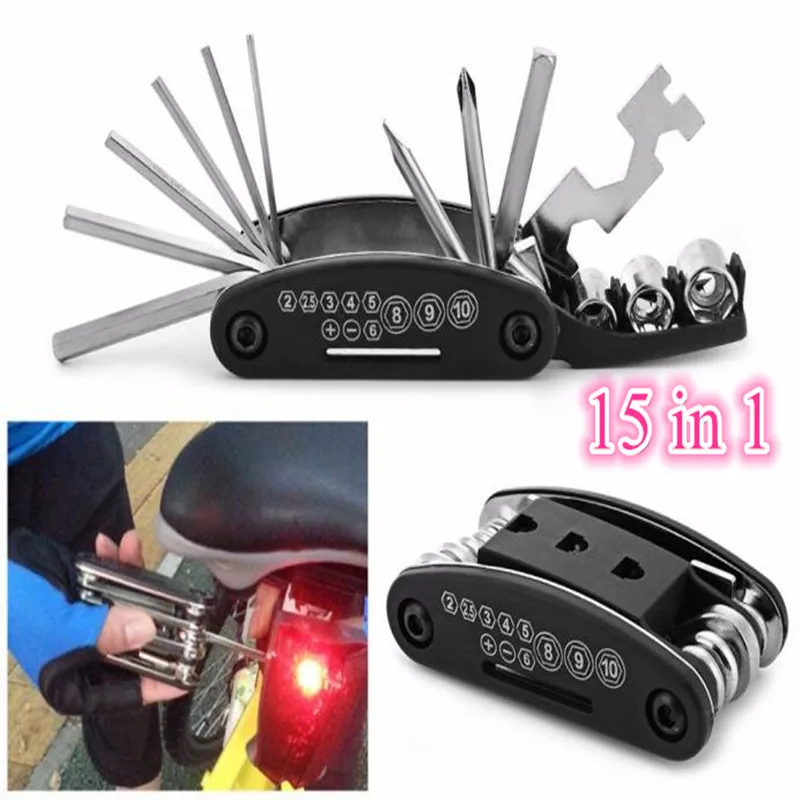 

15 in 1 Multi-function Bicycle Repair Tool Set Cycling Necessary Bike accessories MTB Screwdriver Hex Spoke Wrench Tool A30522