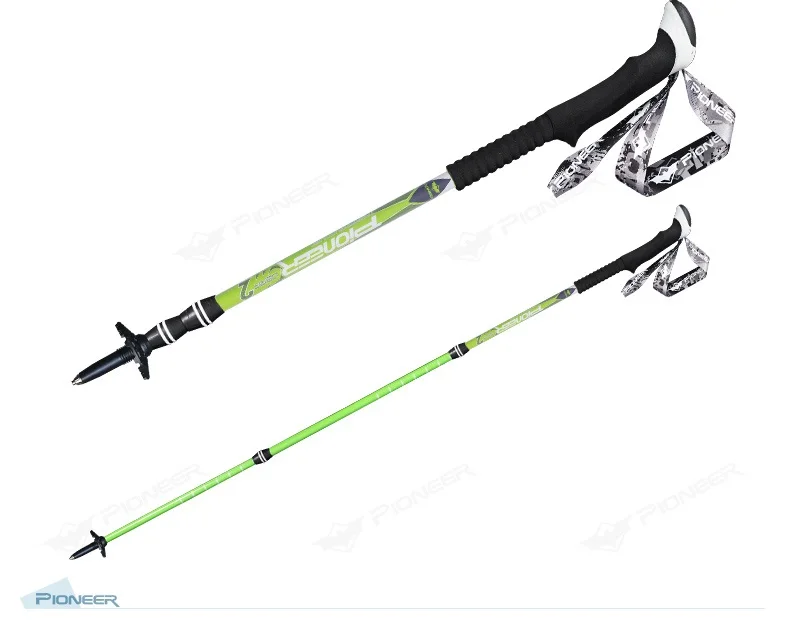 Ultraleve de Fibra de Carbono Sistema de Absorção de Choque Tênis para Caminhada Ajustável Telescópica Pólos Trekking Bengala Anti Escalada Bengalas 7 High Quality Esporte e Lazer