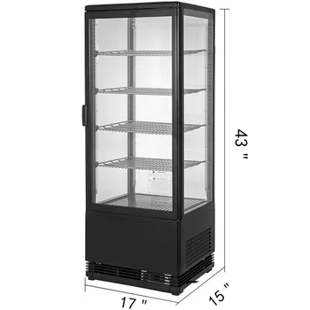 

98L Commercial Beverage LED Lighted Display Refrigerator Merchandiser 3.46cu. ft.