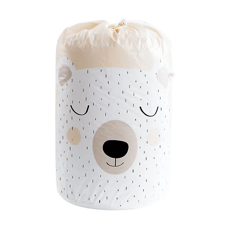 

Hot Drawstring Moisture-proof Waterproof Quilt Storage Bag Large Clothes Sorting organizers Cute Kids Canvas Folding Basket