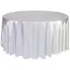 Nappe en Satin blanche ronde/rectangulaire pour Table à manger de cuisine, couverture de Table ovale circulaire, décor de dîner de mariage, de fête d'anniversaire ► Photo 2/6