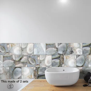 

Concrete Slanting Lattice Tiles Waterproof Removable Kitchen Wall Sticker For Bathroom Dinner Table Home Decoration