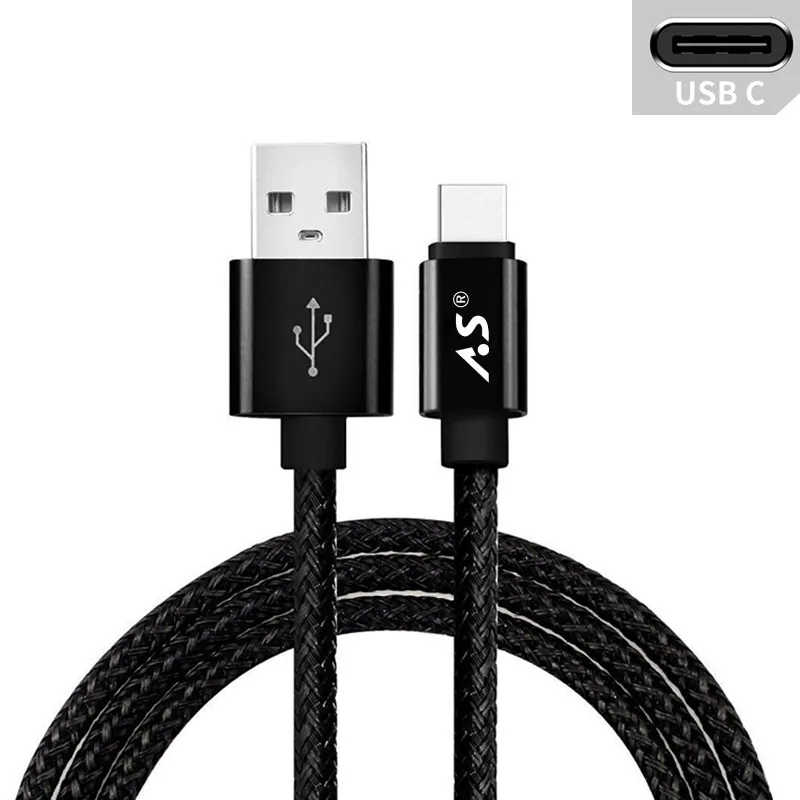 А. С. 3 в 1 USB кабель для iPhone XS X 8 7 6 5 кабель Micro usb type C кабель для samsung S9 S8 кабель для быстрой зарядки 2.4A шнур зарядного устройства - Цвет: Only Type C Black