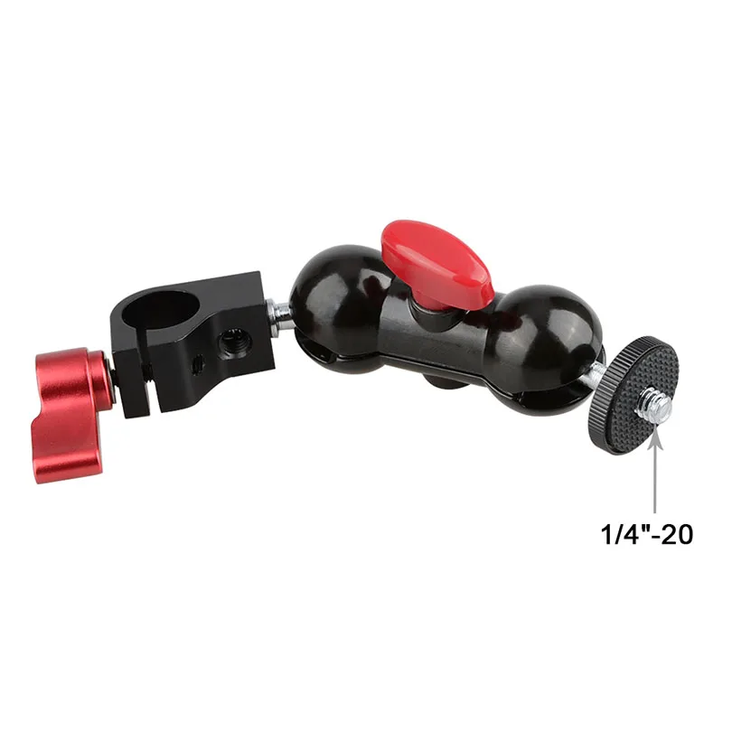 CAMVATE 360 Swivel Ball Head 14 Screw Mount for DSLR Camera Tripod + 15mm Single Rod Clamp Rail Support System C1443  (6)