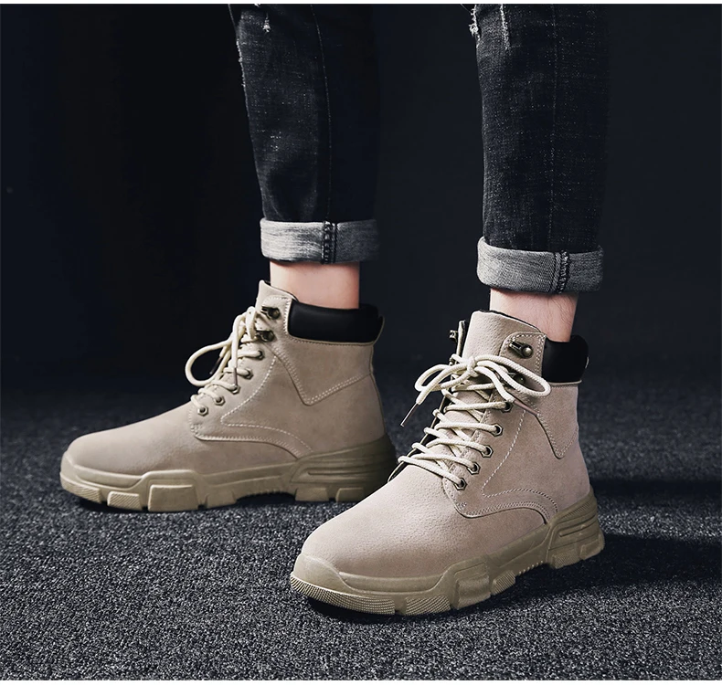 Men's Casual Shoes Motorcycle Boot Winter Tactical Ankle Boots Men Pig Leather Military Boots Men Desert Winter Combat Boot New (5)