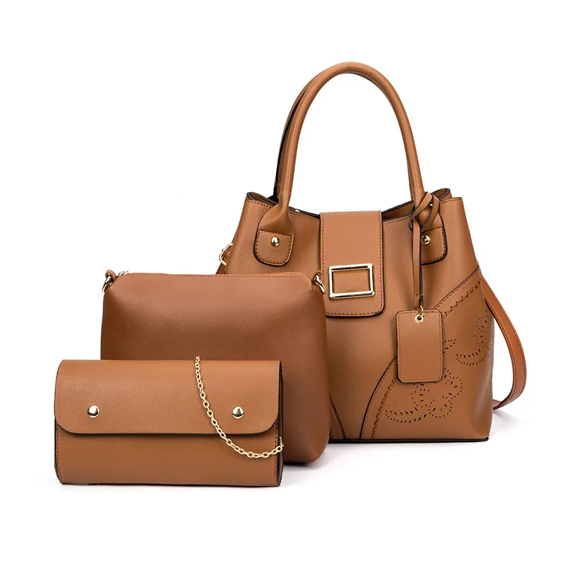 Роскошные женские сумки кожаные женские сумки на плечо 3 комплекта известный бренд дизайнерские женские сумки-мессенджеры Повседневная Сумка-тоут